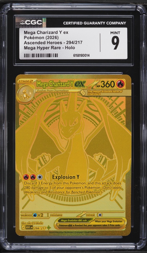 2026 Pokemon Mega Evolution Ascended Heroes MHR Mega Charizard Y ex #294 CGC 9 MINT