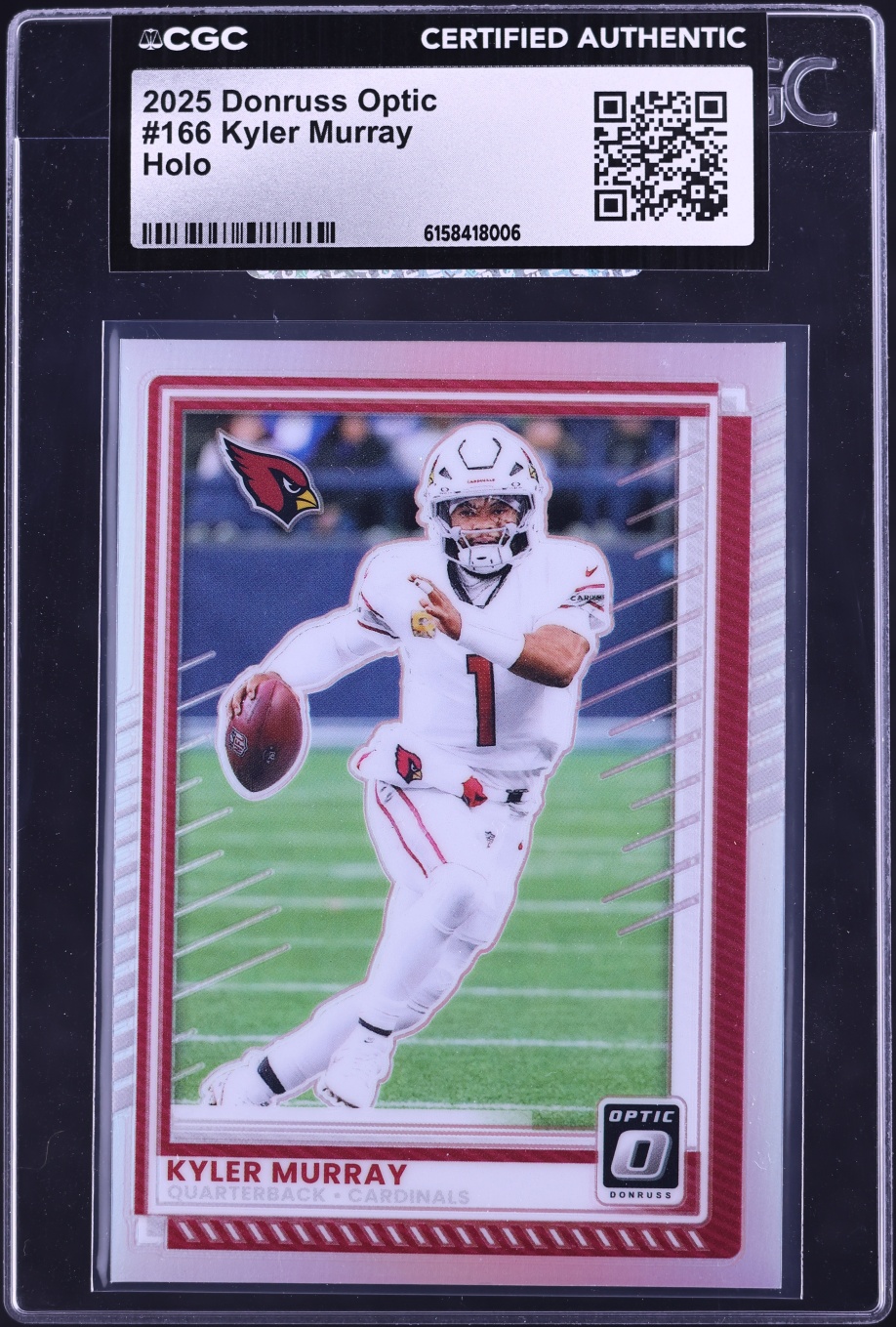 2025 Donruss Optic Football Holo Kyler Murray #166 CGC AUTH
