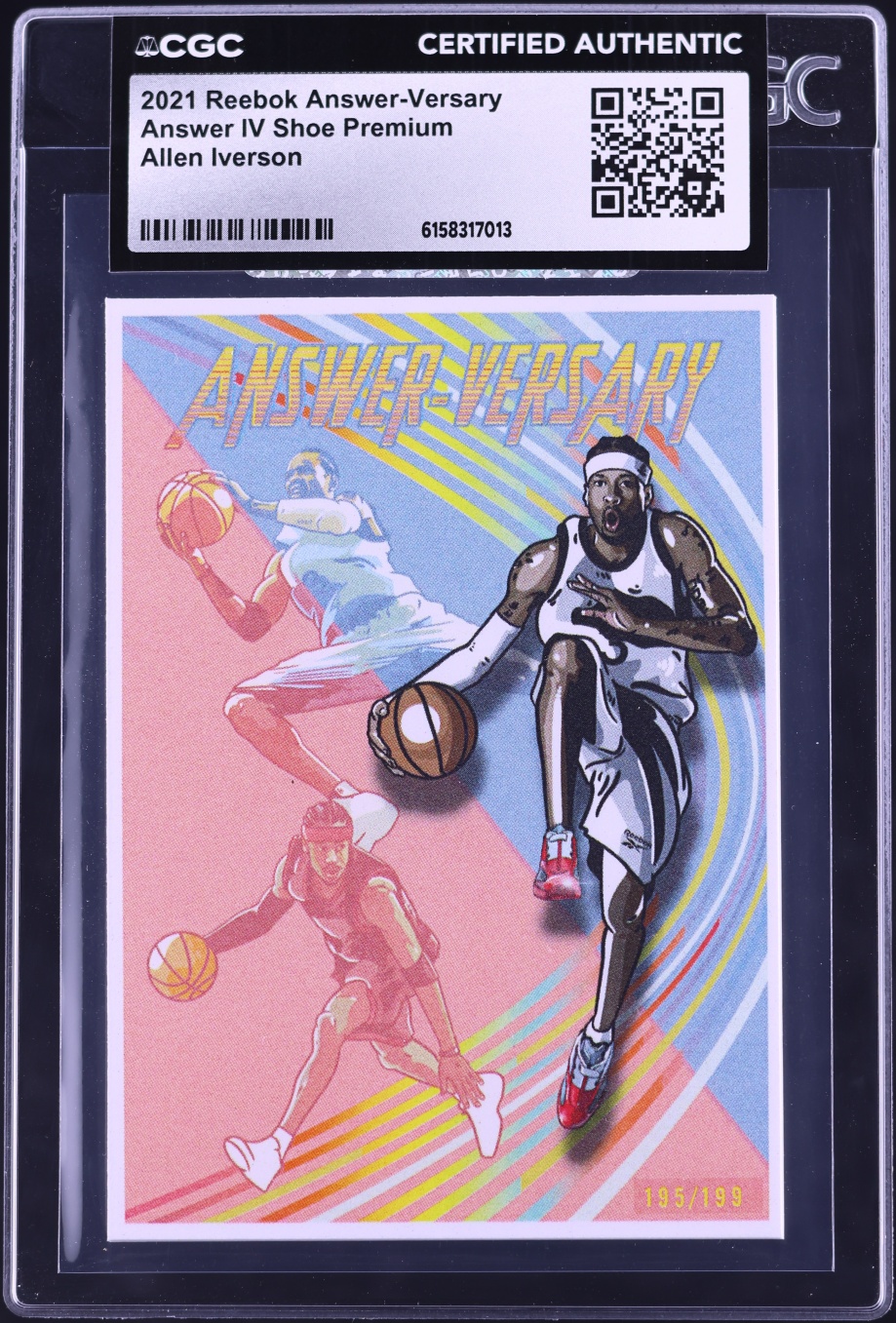 2021 Reebok Answer-Versary Answer IV Shoe Premium Allen Iverson /199 CGC AUTH