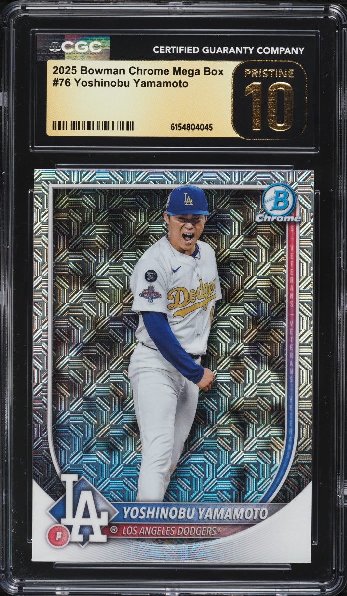 2025 Bowman Chrome Mega Box Yoshinobu Yamamoto #76 CGC 10 PRISTINE
