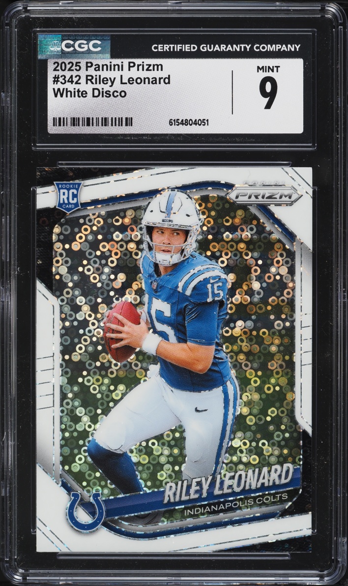 2025 Panini Prizm White Disco Riley Leonard ROOKIE #342 CGC 9 MINT