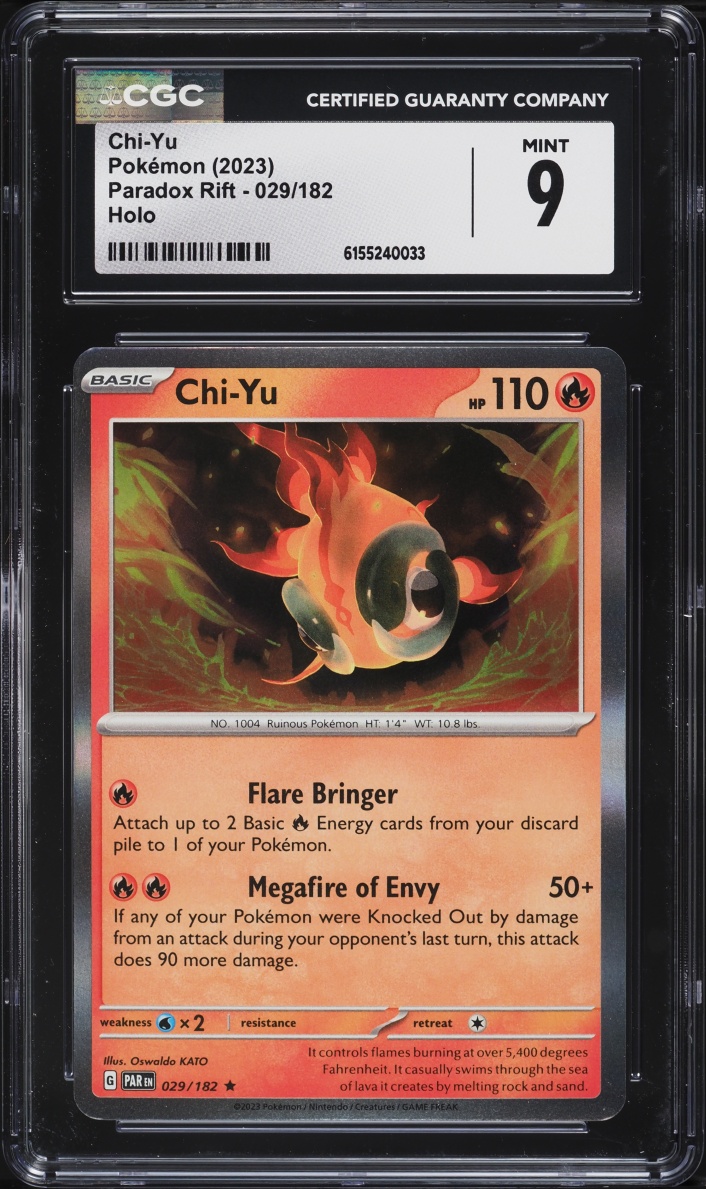 2023 Pokemon Scarlet & Violet Paradox Rift Holo Chi-Yu #29 CGC 9 MINT