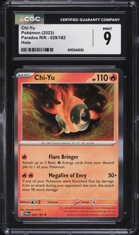 2023 Pokemon Scarlet & Violet Paradox Rift Holo Chi-Yu #29 CGC 9 MINT