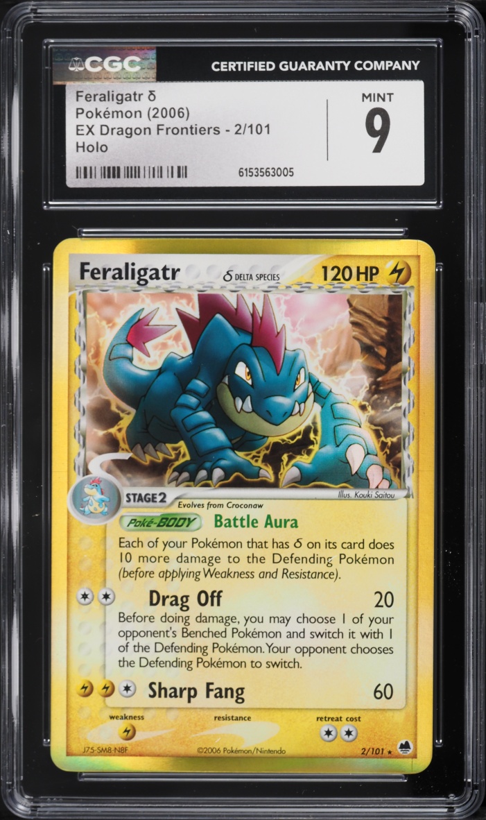 2006 Pokemon EX Dragon Frontiers Holo Feraligatr #2 CGC 9 MINT