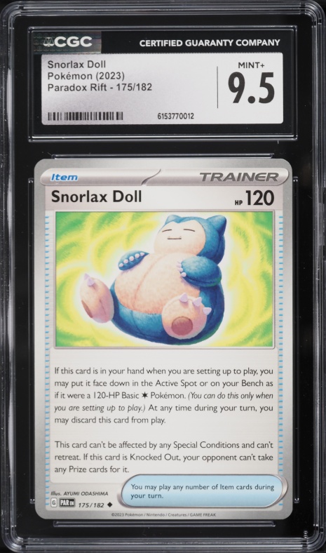 2023 Pokemon Japanese SV Ancient Roar Snorlax Doll #59 CGC 9.5 MINT+ on Fanatics Collect 2023 Pokemon Japanese SV Ancient Roar Snorlax Doll #59 CGC 9.5 MINT+ on Fanatics Collect