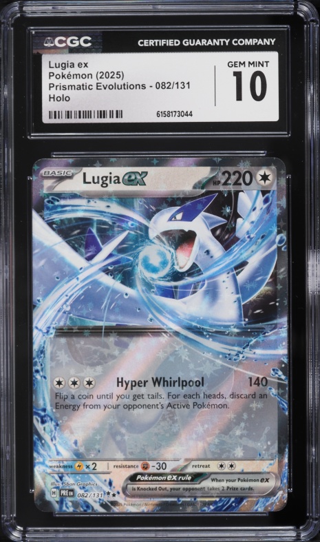 2025 Pokemon Scarlet & Violet Prismatic Evolutions Holo Lugia EX #82 CGC 10 GEM MINT