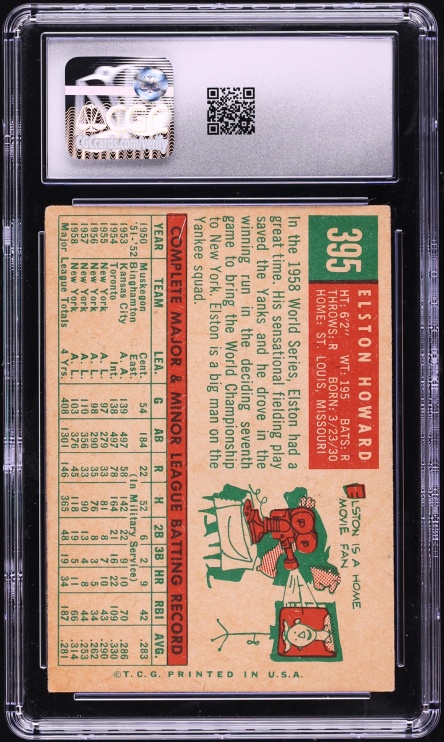 1959 Topps Elston Howard #395 CGC 3.5 VG+