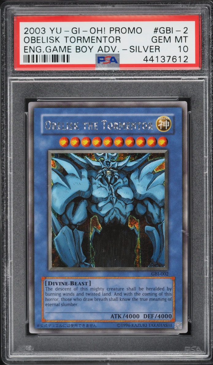 2003 Yu-Gi-Oh! Game Boy Promo Silver Obelisk The Tormentor #GBI-002 PSA 10 GEM