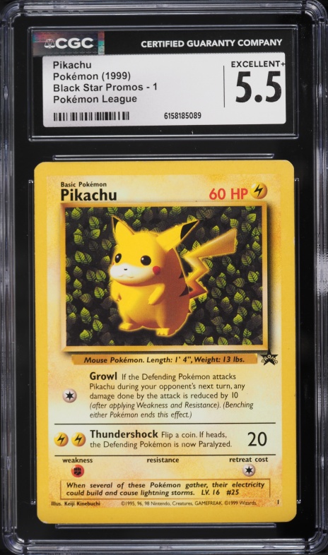 1999 Pokemon Jungle Black Star Promo 1st Edition Pikachu #1 PSA 10