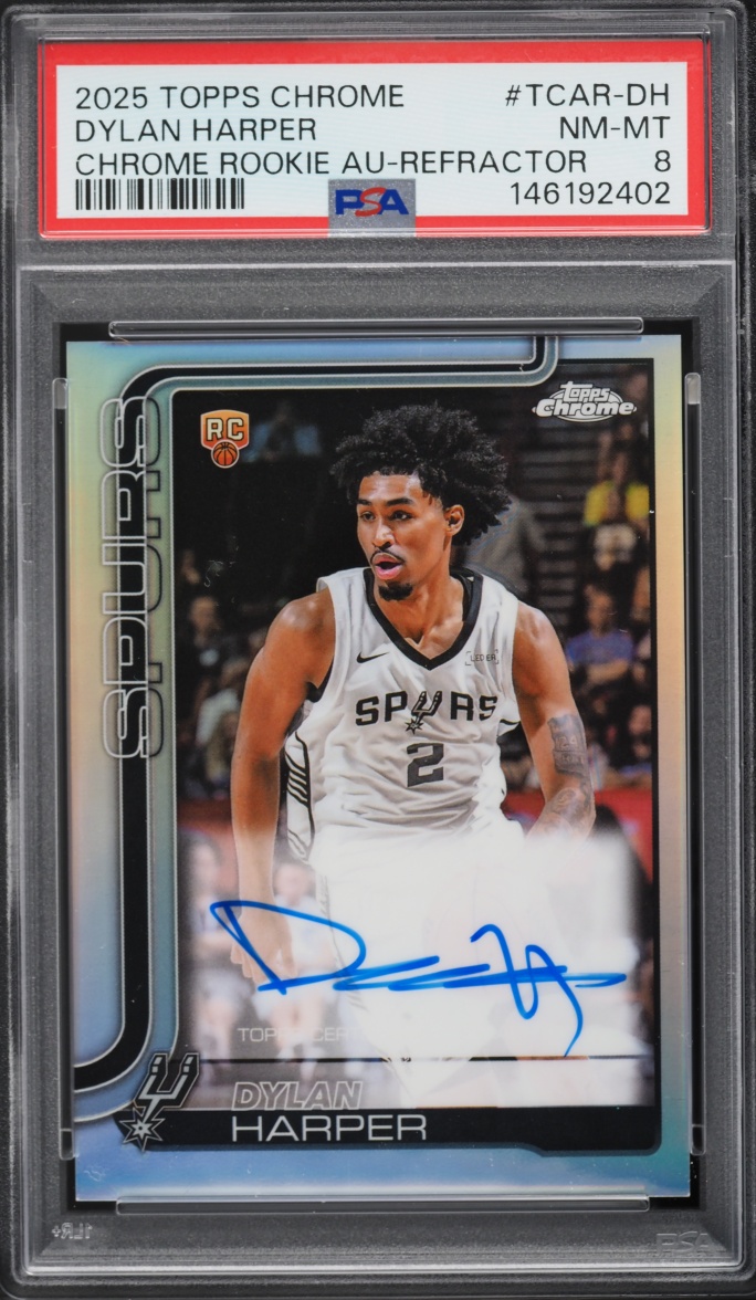 2025 Topps Chrome Refractor Dylan Harper ROOKIE AUTO #TCAR-DH PSA 8 NM-MT