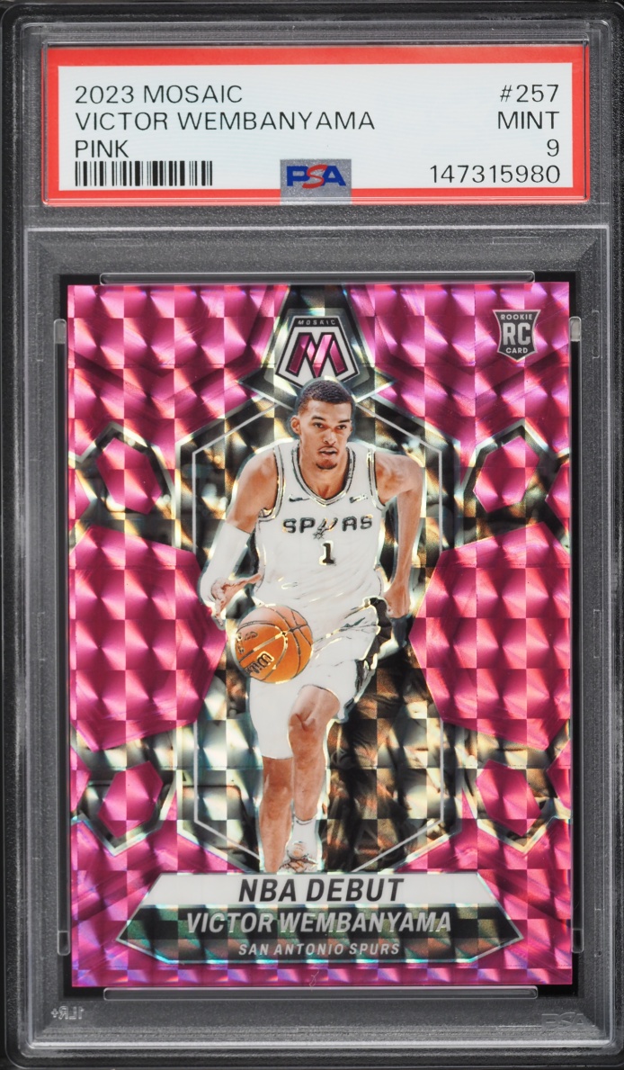2023 Panini Mosaic Pink Victor Wembanyama ROOKIE /149 #257 PSA 9 MINT