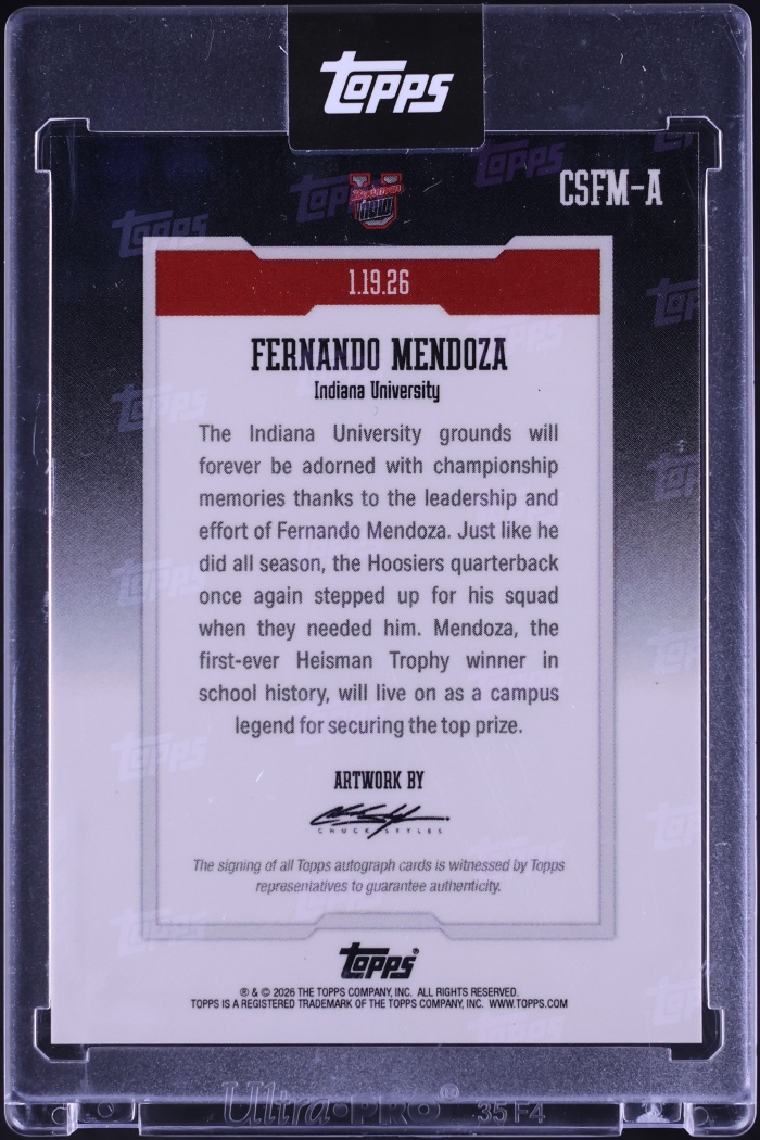 2026 Bowman U Now Art Fernando Mendoza ROOKIE #CSFM-A