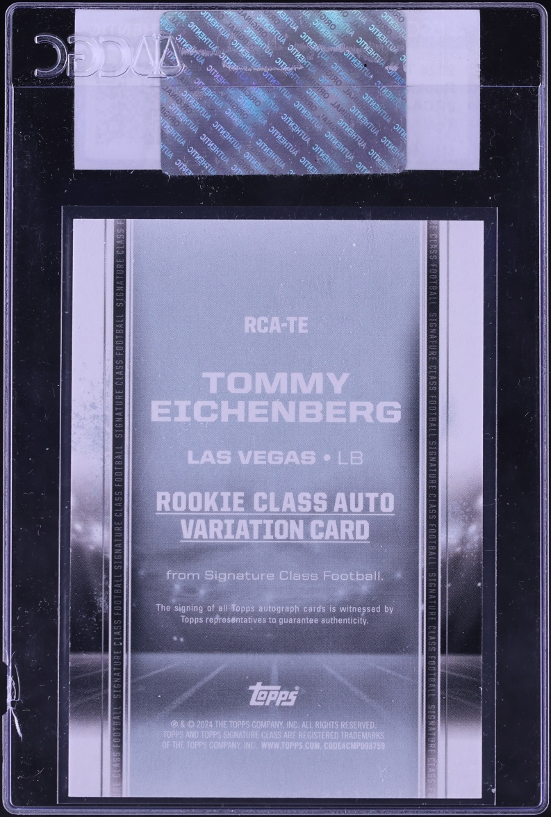 2024 Topps Signature Class Teal Tommy Eichenberg ROOKIE AUTO /225 CGC AUTH