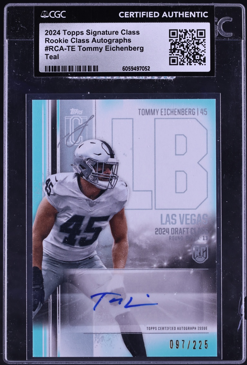2024 Topps Signature Class Teal Tommy Eichenberg ROOKIE AUTO /225 CGC AUTH