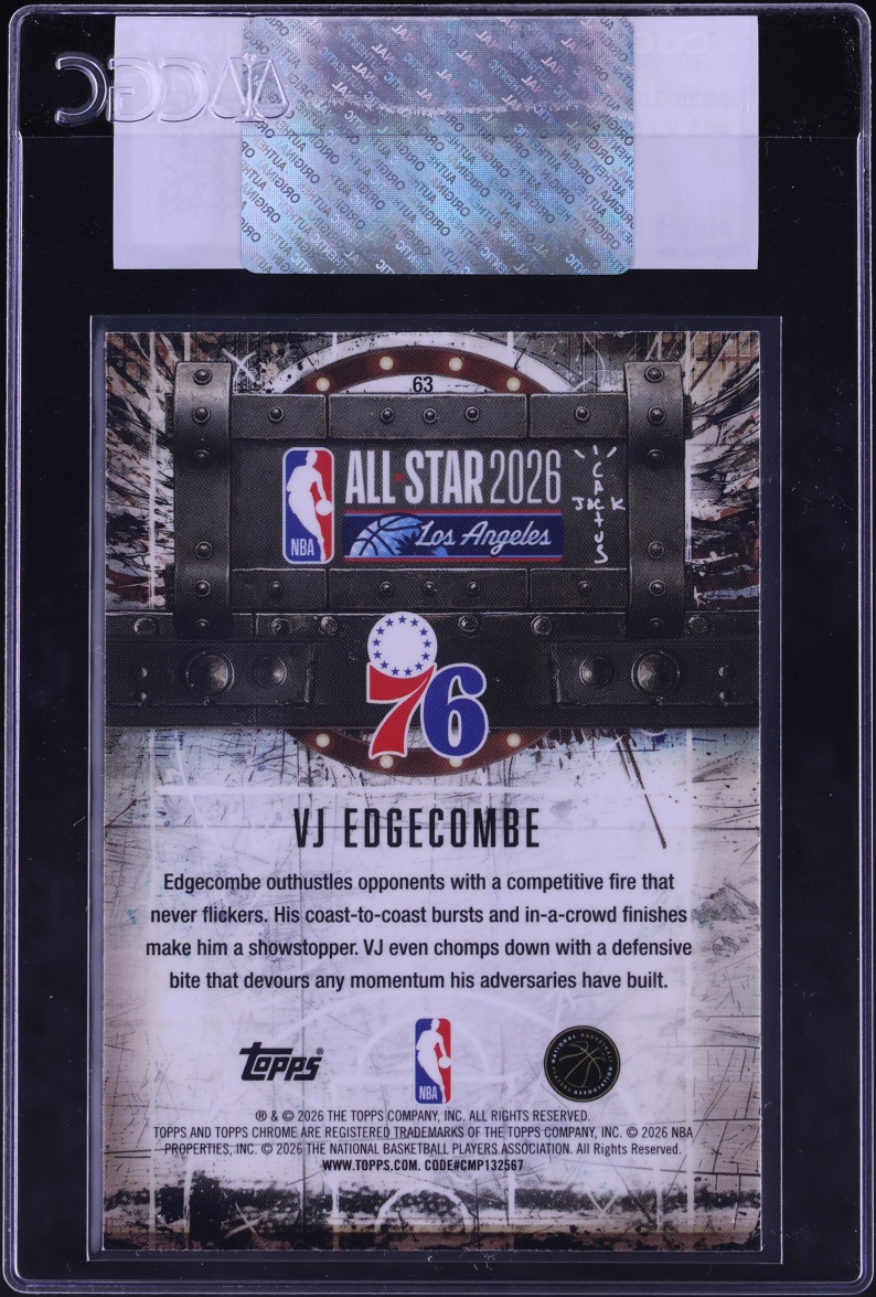 2025 Topps Cactus Jack X ASG VJ Edgecombe ROOKIE #63 CGC AUTH