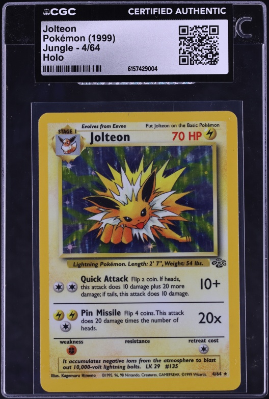 1999 jolteon pokemon card 1st Edition (20) 2000 Spanish Jungle Captured in a crystal 1st Edition - GEM MINT