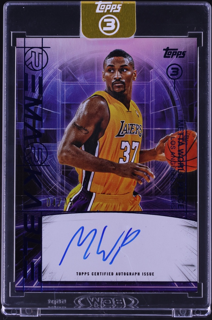 2025 Topps Three Remarkable Blue Metta World Peace AUTO /15 #RM-MW