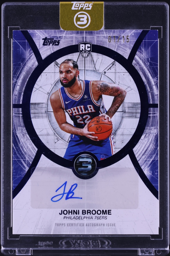 2025 Topps Transcendent Collection Blue Johni Broome ROOKIE AUTO 1/15 #RA-JBR