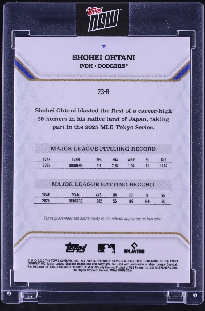 2025 Topps MLB MVP Collection Purple Foil Shohei Ohtani PATCH /75 #23-R