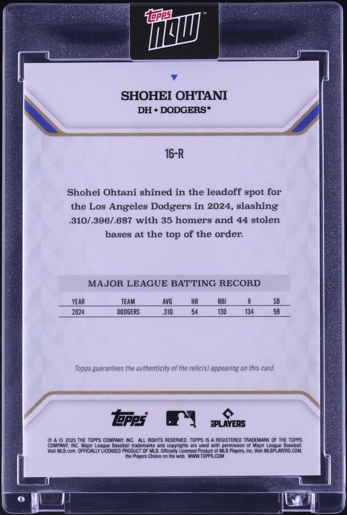 2025 Topps MLB MVP Collection Orange Foil Shohei Ohtani PATCH /25 #16-R