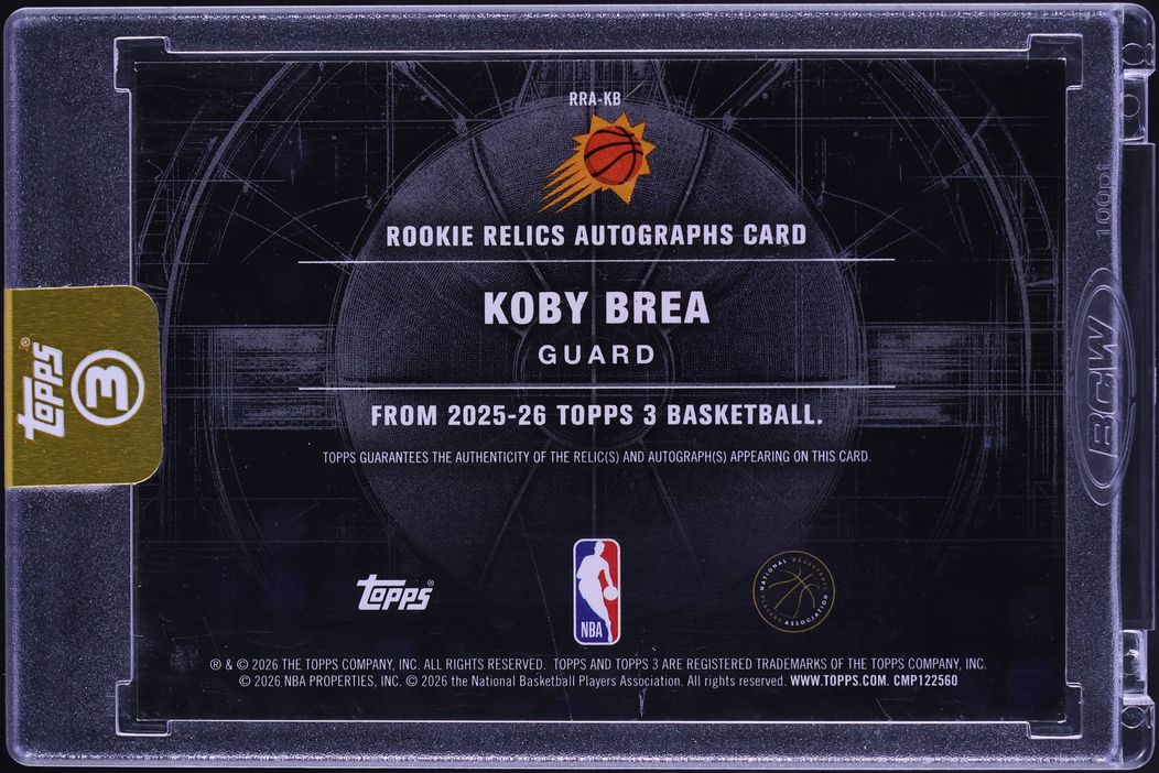 2025 Topps Three Koby Brea ROOKIE PATCH AUTO /49 #RRA-KB