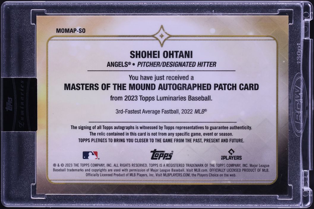 2023 Topps Luminaries Masters Of The Mound Blue Shohei Ohtani PATCH AUTO 1/15 #MOMAP-SO
