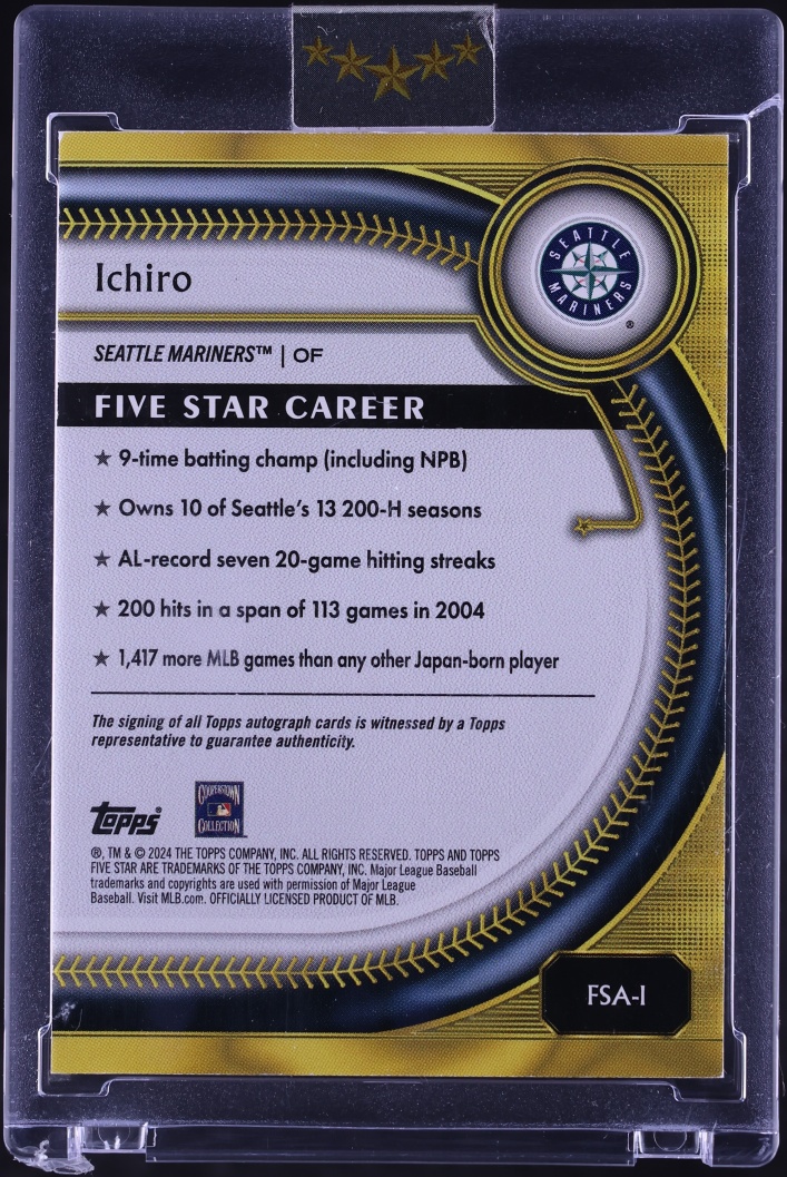 2025 Topps Five Star Blue Ichiro AUTO /25 #FSA-I