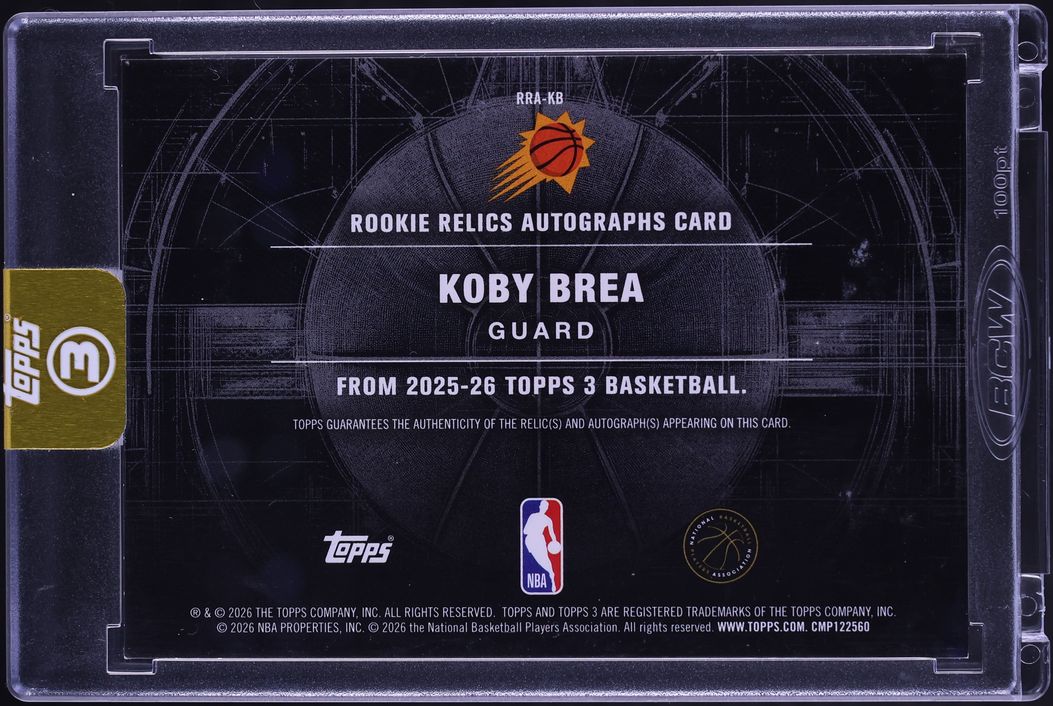 2025 Topps Three Koby Brea ROOKIE PATCH AUTO /49 #RRA-KB