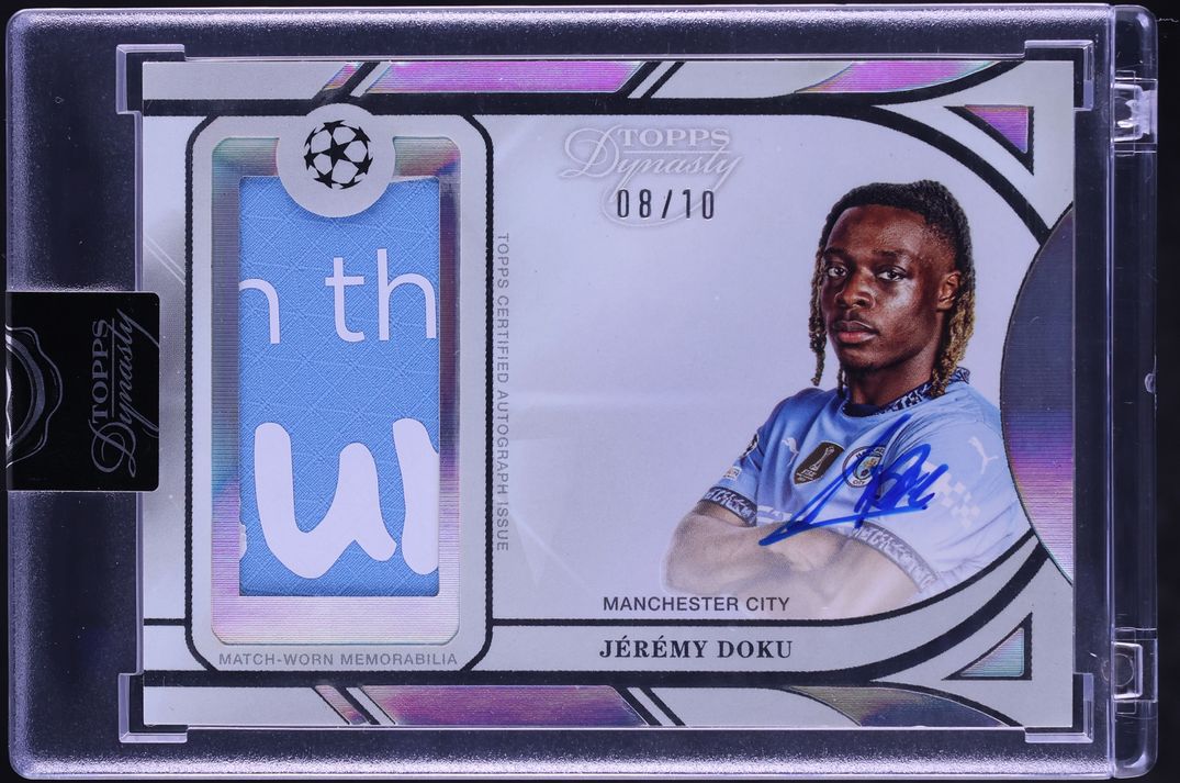 2024 Topps Dynasty UEFA Club Competitions Jeremy Doku PATCH AUTO /10 #APV-JD2