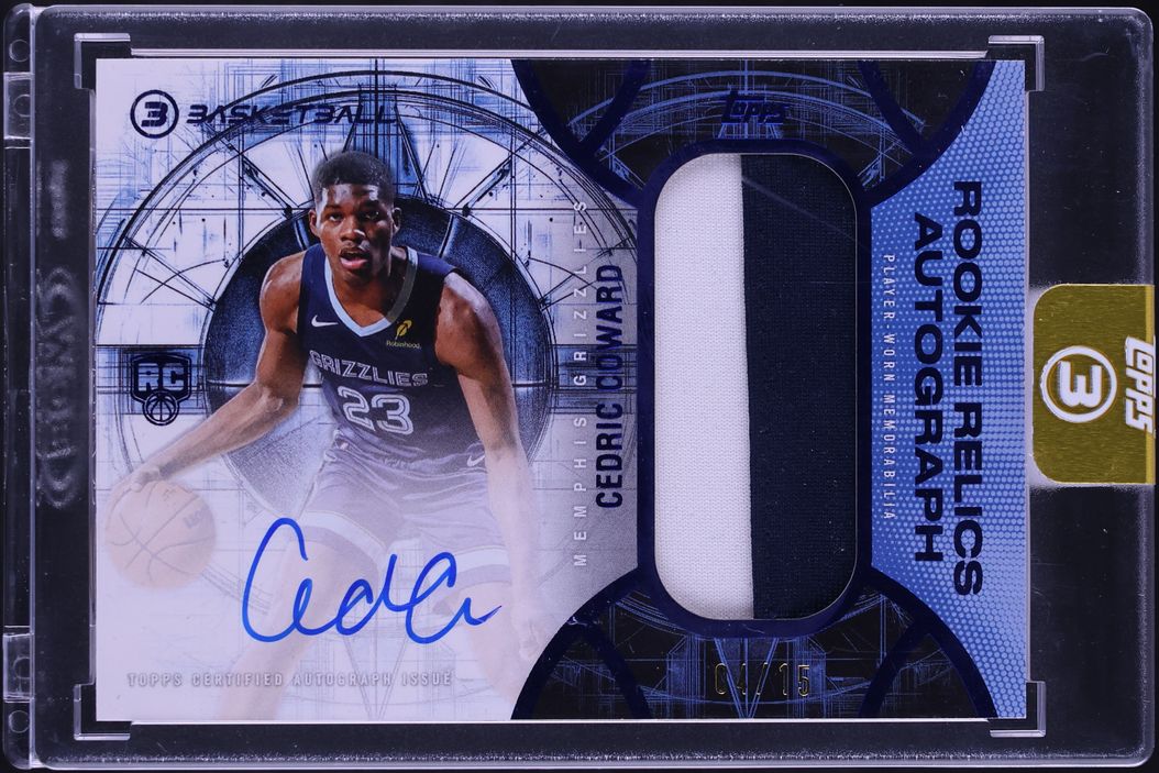 2025 Topps Three Blue Cedric Coward ROOKIE PATCH AUTO /15 #RRA-CC