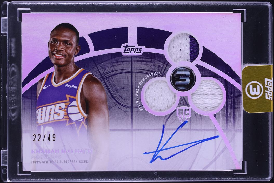 2025 Topps Three Khaman Maluach ROOKIE PATCH AUTO /49 #RPH-KM
