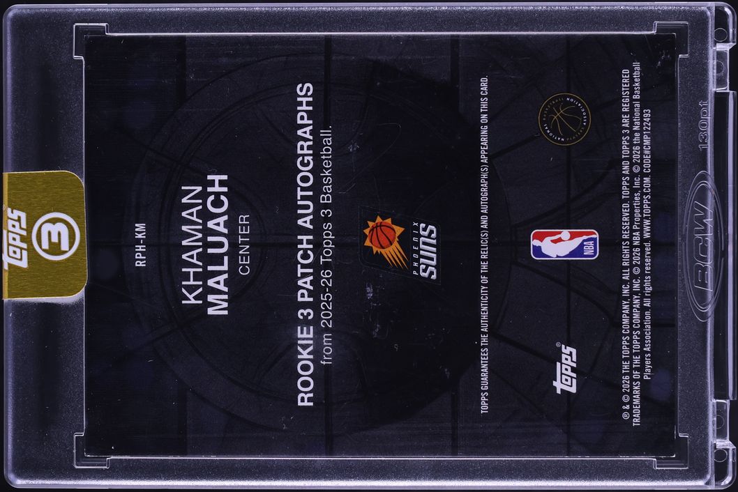 2025 Topps Three Khaman Maluach ROOKIE PATCH AUTO /49 #RPH-KM