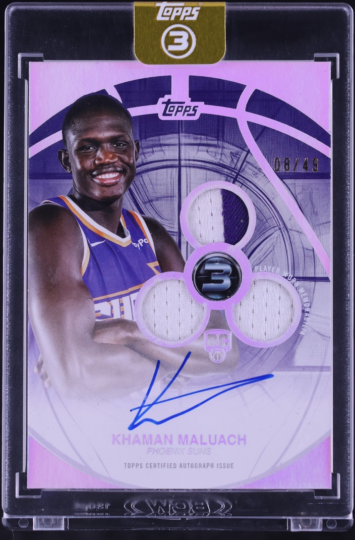 2025 Topps Three Khaman Maluach ROOKIE PATCH AUTO /49 #RPV-KM