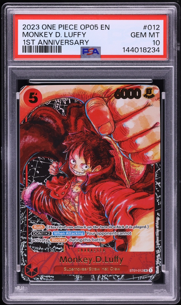 2023 One Piece Awakening Of The New Era 1st Anniversary SR Monkey D. Luffy #ST01-012 PSA 10 GEM
