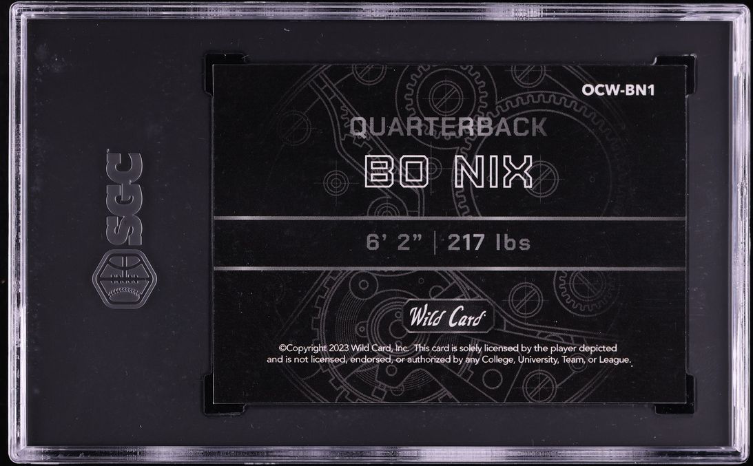 2023 Wild Card QB1 On The Clock White Chase Orange Donut Bo Nix ROOKIE /25 #OCW-BN1 SGC 9.5