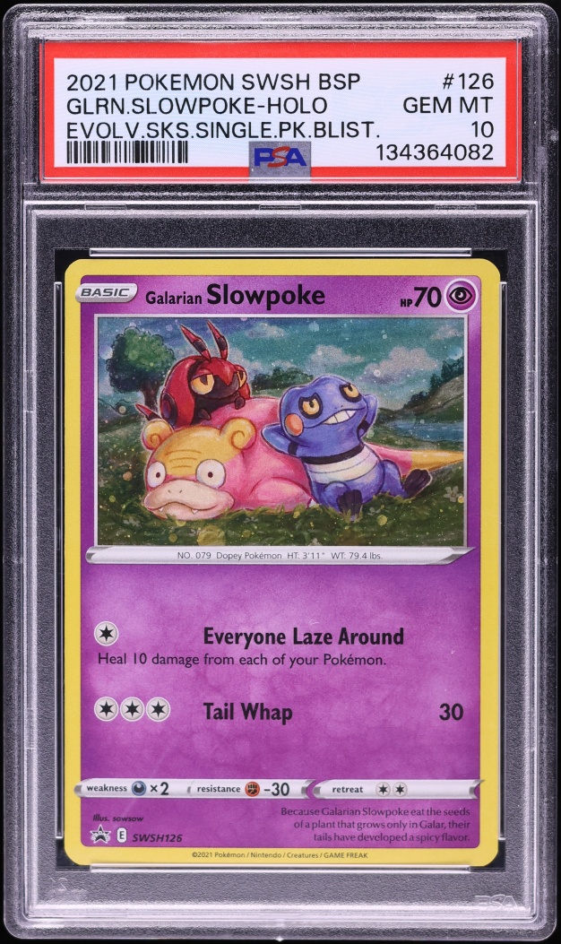 2021 Pokemon Sword & Shield Evolving Skies Promo Holo Galarian Slowpoke #126 PSA 10 GEM MINT