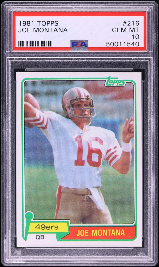 1981 Topps Football Joe Montana ROOKIE #216 PSA 10 GEM MINT