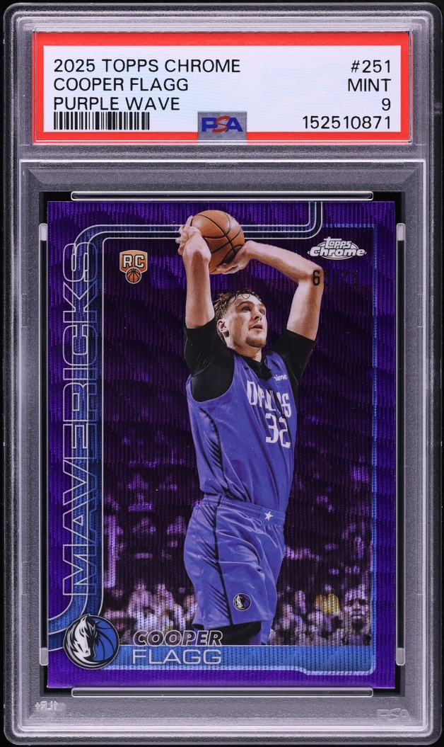 2025 Topps Chrome Purple Wave Cooper Flagg ROOKIE /75 #251 PSA 9 MINT