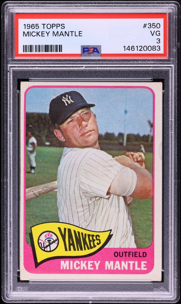 1965 Topps Mickey Mantle #350 PSA 3 VG