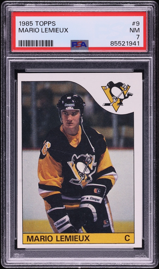 1985 Topps Hockey Mario Lemieux ROOKIE #9 PSA 7 NRMT