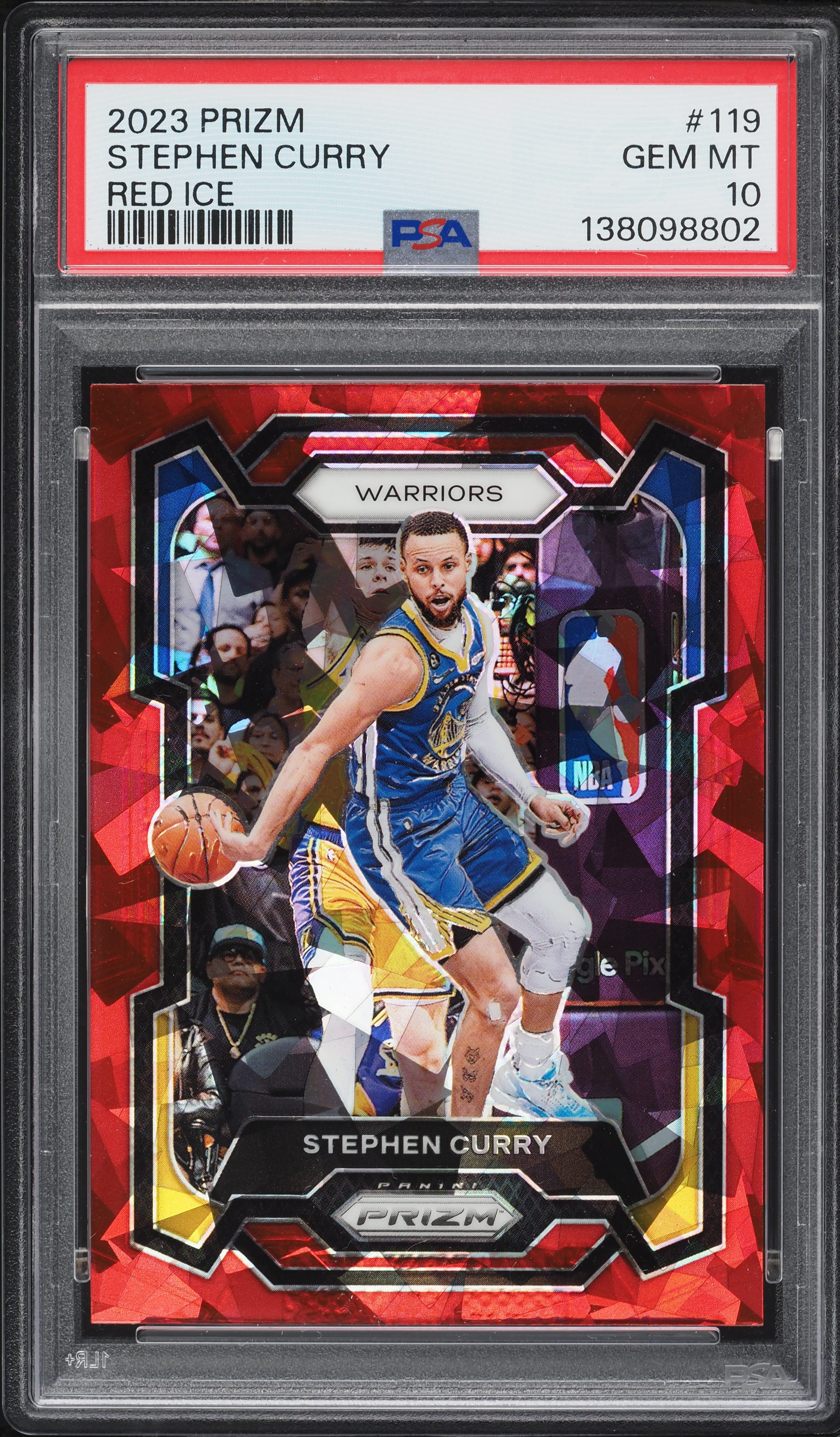 2023 Panini Prizm Red Ice Stephen Curry #119 PSA 10 GEM MINT on