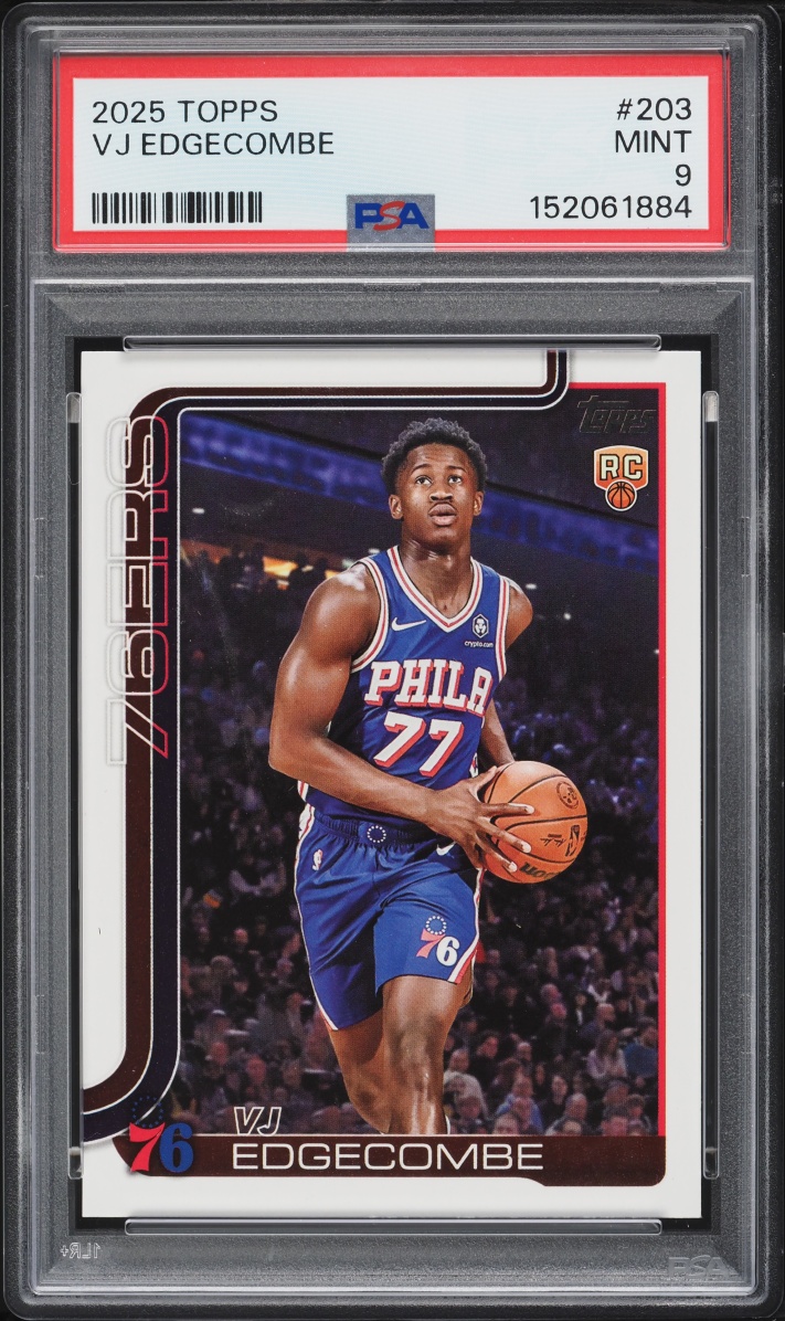 2025 Topps Basketball VJ Edgecombe ROOKIE #203 PSA 9 MINT
