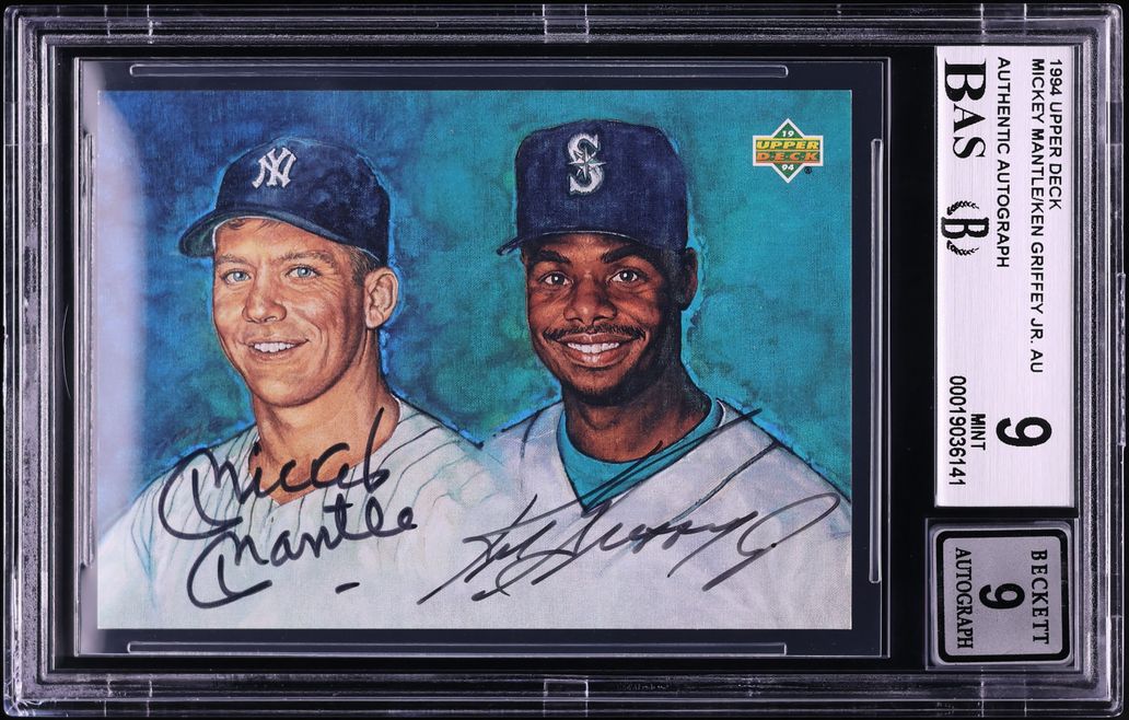 1994 Upper Deck Ken Griffey Jr. & Mickey Mantle AUTO BAS BGS 9 MINT