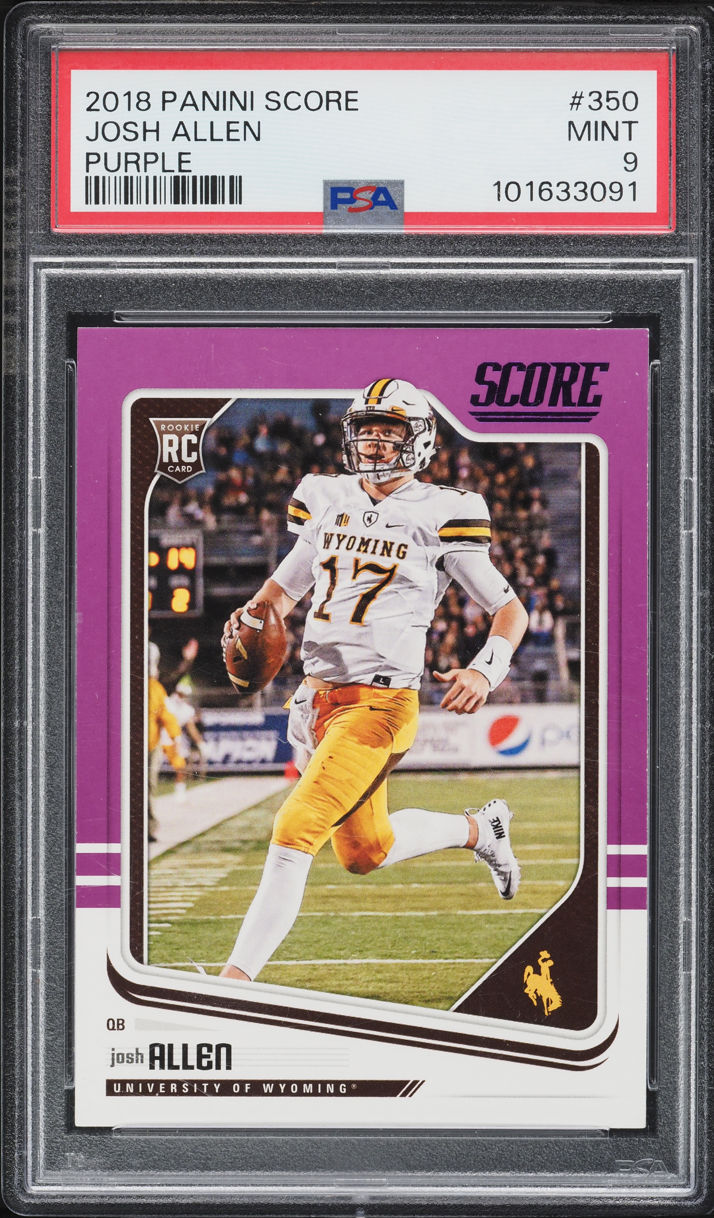 2018 Score Purple Josh Allen ROOKIE #350 PSA 9 MINT on Fanatics