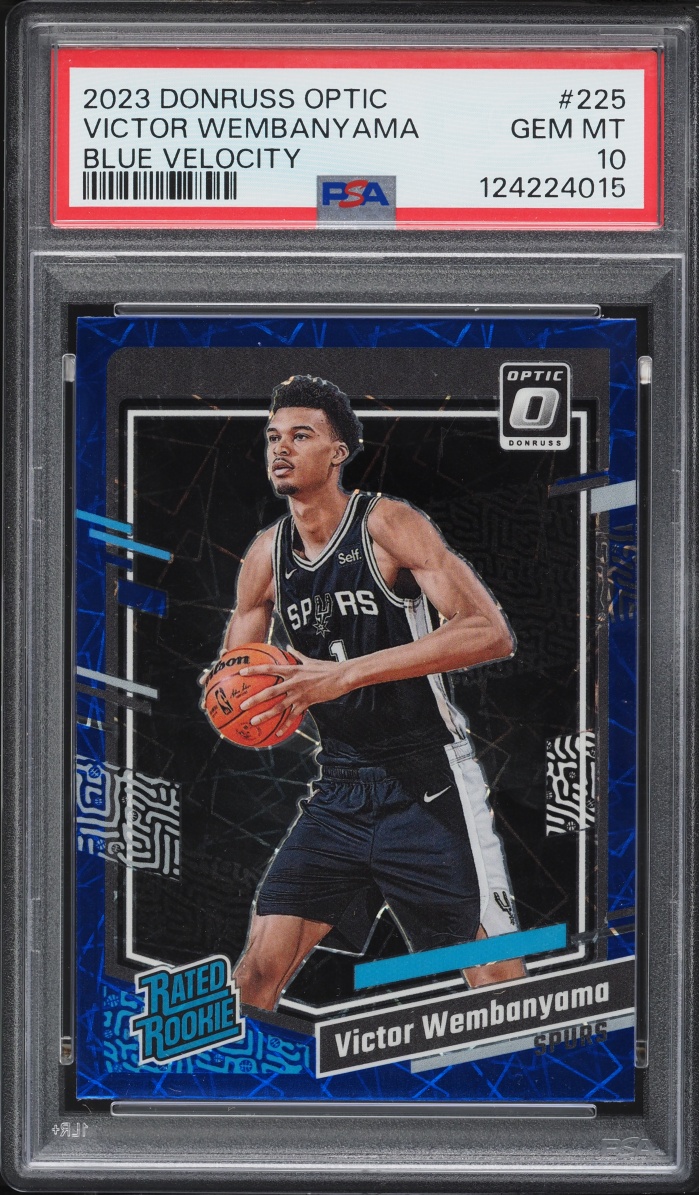 2023 Donruss Optic Blue Velocity Victor Wembanyama ROOKIE #225 PSA 10 GEM MINT