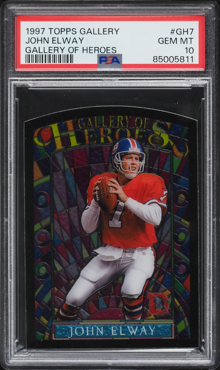 1997 Topps Gallery Of Heroes Die-Cut John Elway #GH7 PSA 10 GEM MINT