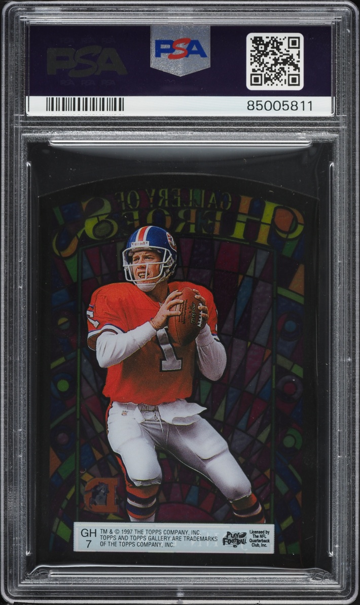 1997 Topps Gallery Of Heroes Die-Cut John Elway #GH7 PSA 10 GEM MINT