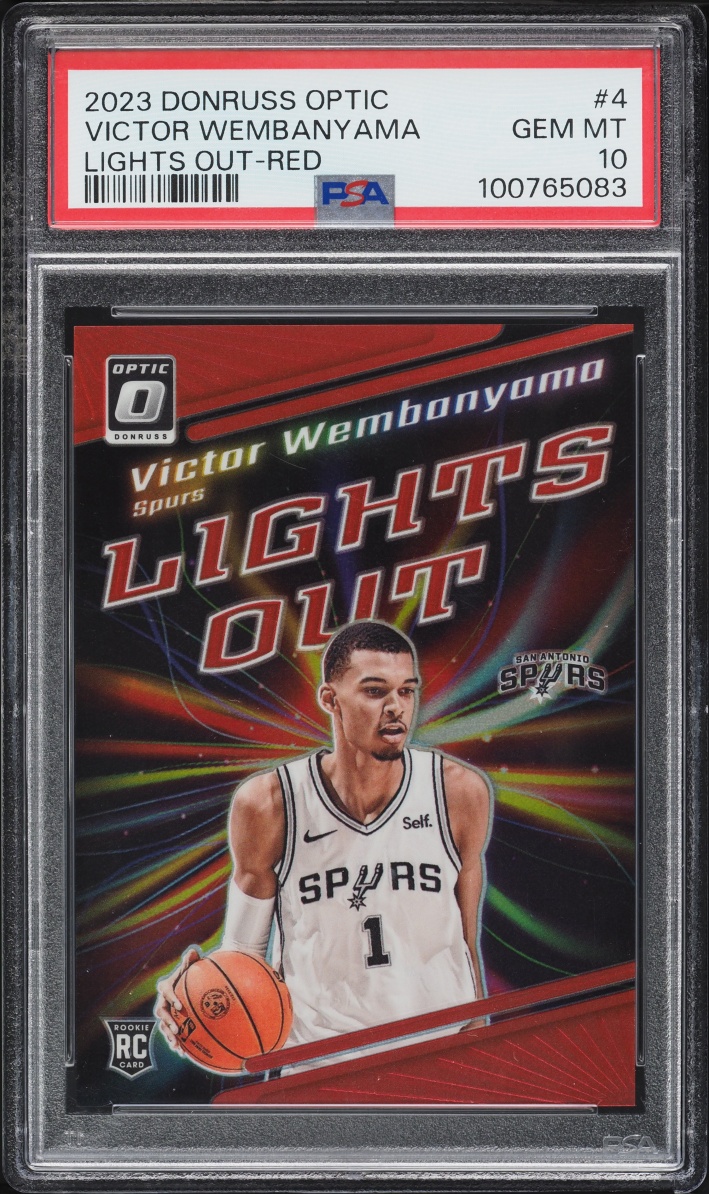 2023 Donruss Optic Lights Out Red Victor Wembanyama ROOKIE /99 #4 PSA 10 GEM MINT