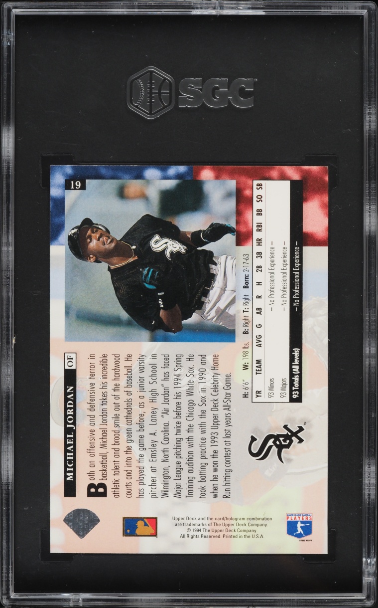 1994 Upper Deck Michael Jordan ROOKIE #19 SGC 9 MINT