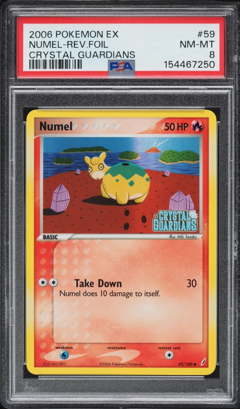 2006 Pokemon EX Crystal Guardians Reverse Holo Numel #59 PSA 8 NM-MT